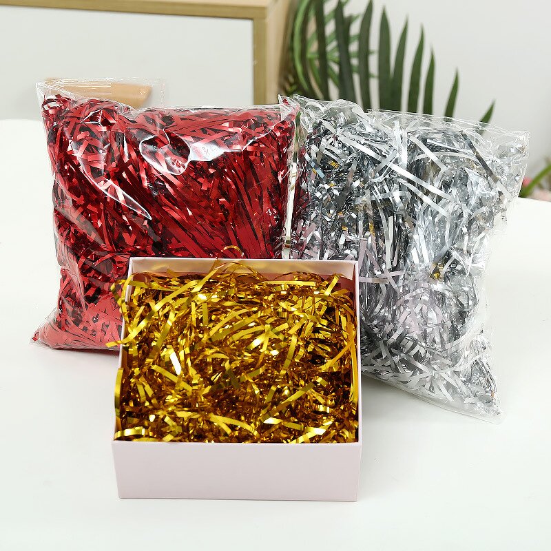Raffia Shredded Paper Manufacturer - YC 50-200g Colorful Crinkle Recycled Bulk Decorative for Gift Box Packing Filling