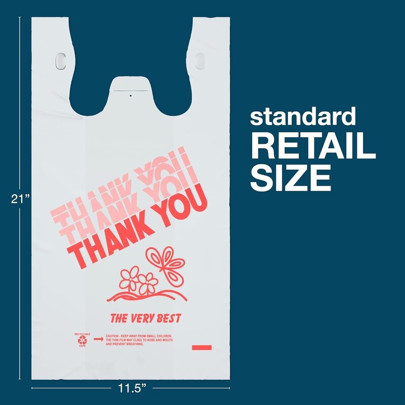 Transparent Plastic Bag Manufacturer - YC High Quality Shopping Disposable Vest Carrier Durable Handles Thank You T Shirt