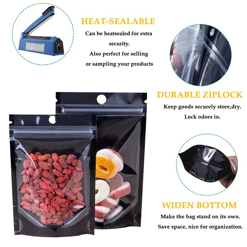 Mylar Smell Proof Bags Manufacturer - YC Bulk Printed Pack Resealable Stand up Food Storage Packaging Foil Pouch with Clear Window