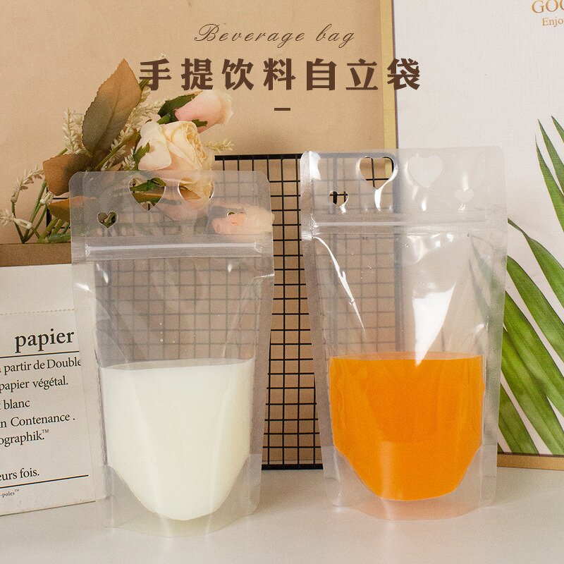 Clear Drinking Bags Manufacturer - YC Custom Plastic with Straw Beverage Zipper Ziplock Frozen Juice for Cold & Hot Drink Packaging