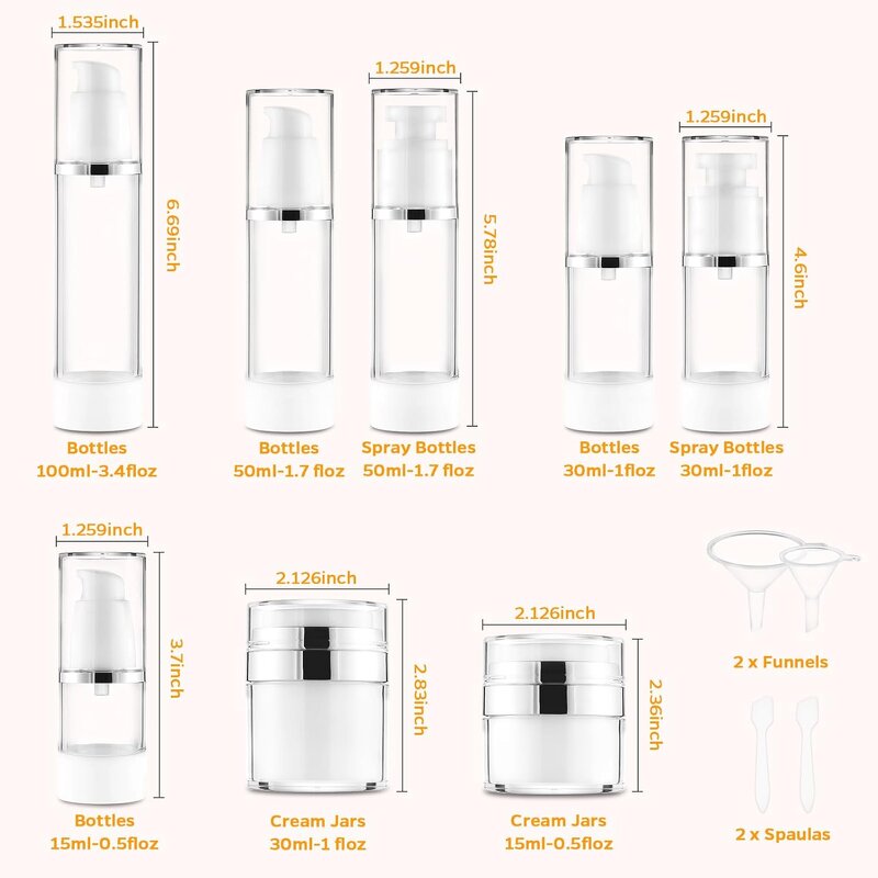 Airless Toothpaste Bottle Manufacturer - YC Wholesale Empty Refillable Plastic Pump Jar Skincare Cosmetics Packaging Airless