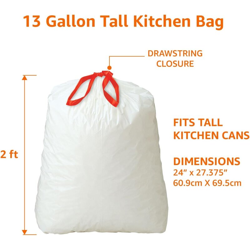 Recycle Plastic Trash Bag Manufacturer - YC Personnalisee Customized Logo LDPE HDPE 13 Gallon Tail Kitchen Drawstring Garbage Bags