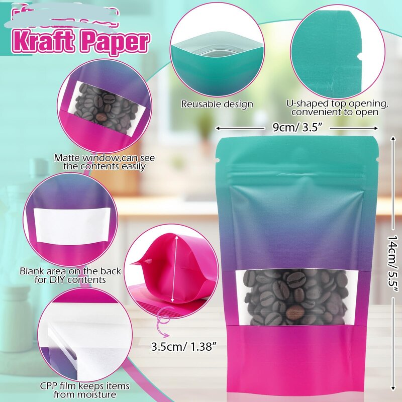 Holographic Mylar Bags Manufacturer - YC Manufactures Food Grade Packing Aluminum Candy Pouch Compound Stand up Zipper With Window