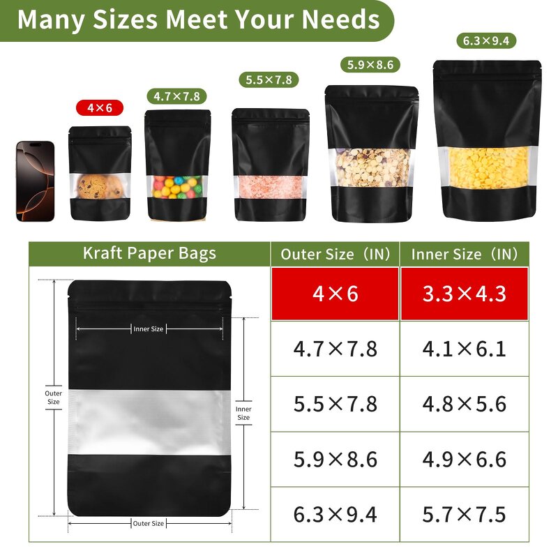 Matte Compound Bags Manufacturer - YC Custom Window Type Aluminum Foil Inside Zip Lock Stand up Plastic Pouches for Nuts Snacks Packaging