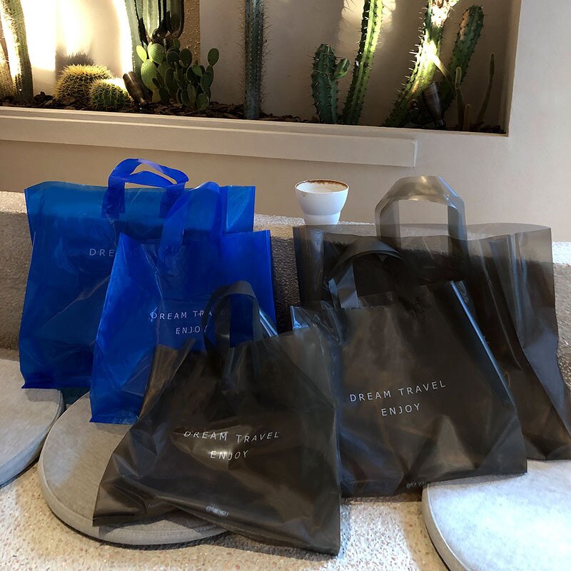 Garment Shopping Bag Manufacturer - YC Customize LDPE Biodegradable Soft Loop Handle Plastic Package Gusset Type