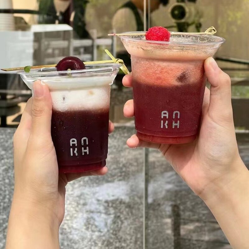 Plastic Cup Manufacturer - YC Wholesale Manufacturer Custom LOGO Print Ice Coffee Cold Low MOQ PET PP With Lids Straws