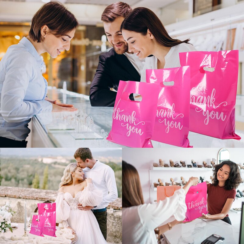 Shopping Bag Manufacturer - YC Personalized Brand Name Custom Logo Printed Boutique Clothing Packing LDPE Handle Plastic Carry Die Cut