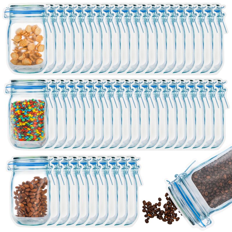 Mason Jar Zipper Bags Manufacturer - YC HOT Selling Clear Shaped Stand up Leakproof Food Packaging Saver