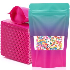 Holographic Mylar Bags Manufacturer - YC Manufactures Food Grade Packing Aluminum Candy Pouch Compound Stand up Zipper With Window