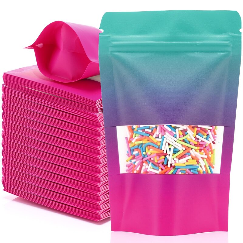 Holographic Mylar Bags Manufacturer - YC Manufactures Food Grade Packing Aluminum Candy Pouch Compound Stand up Zipper With Window