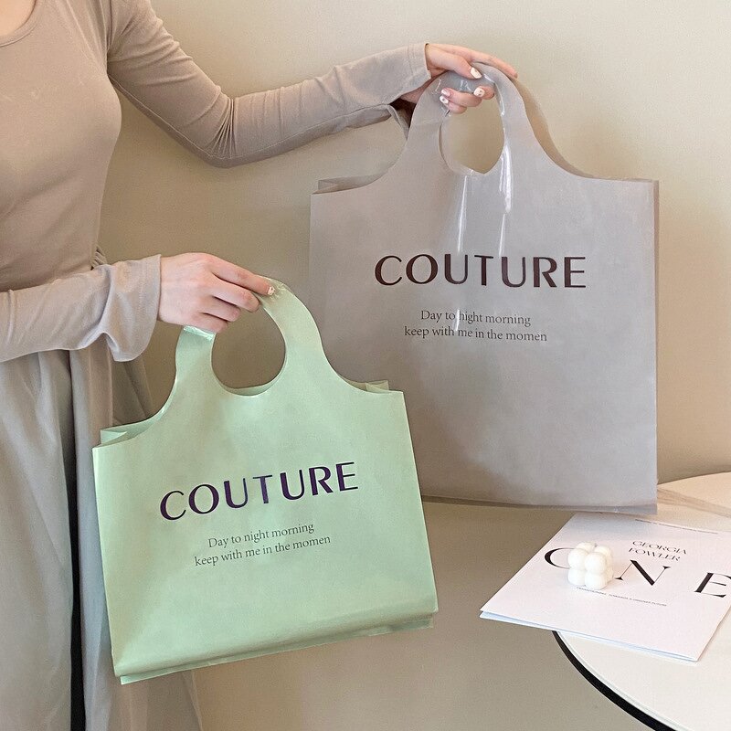 Printed Plastic Bags Manufacturer - YC Top Selling Customized Waterproof Clothing Shopping LDPE Carrier Tote Ploy Loop Handle