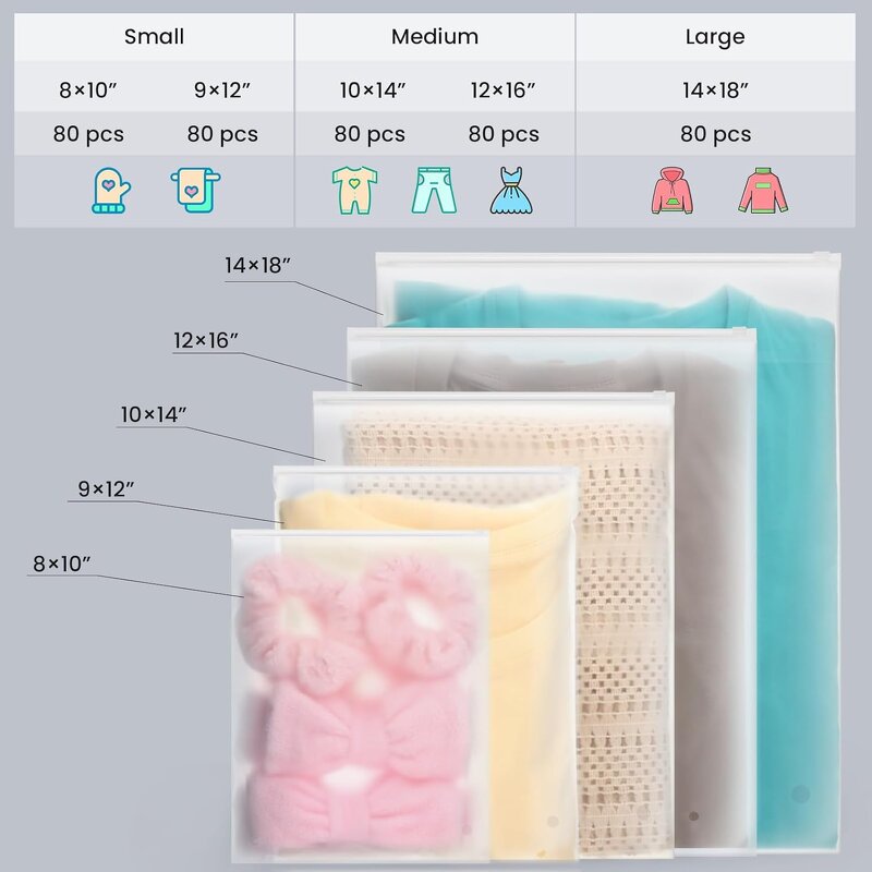 Biodegradable Zip Lock Bag Manufacturer - YC Bulk Customized Eco Friendly Matte Top Sealing Handle Clothing PE Frosted Zipper