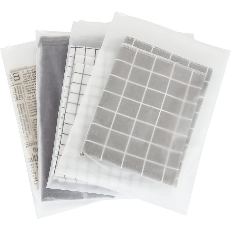 Frosted Zipper Lock Bag Manufacturer - YC Factory Custom Logo Matte Transparent Biodegradable PE Vinyl Plastic Packaging for Clothes