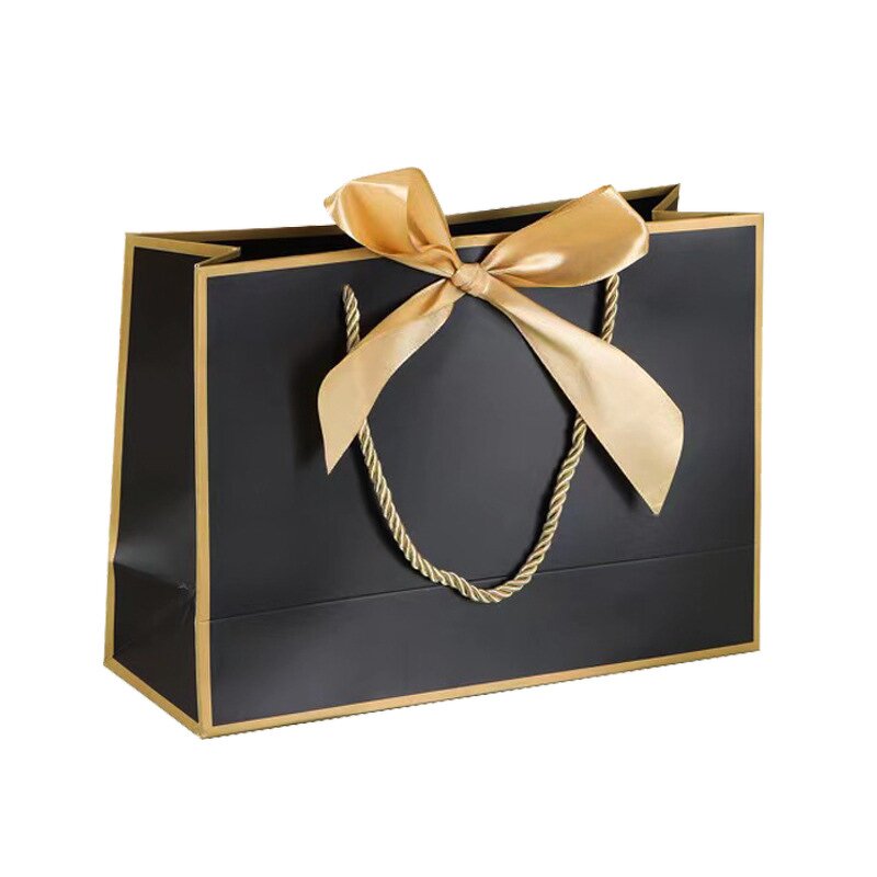 Paper Shopping Bag Manufacturer - YC Low MOQ Custom Logo Printed Gift Cardboard With Ribbon Bow-knot Wedding Packaging Luxury Boutique