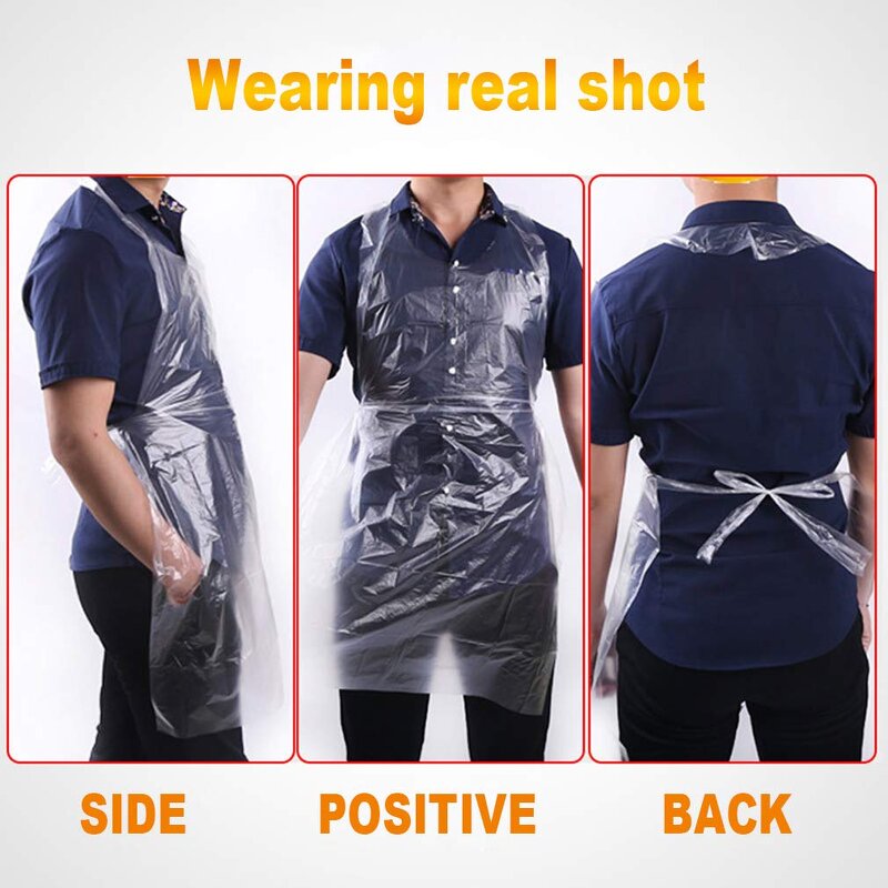 Plastic Apron Manufacturer - YC Cleaning Kitchen Transparent White Blue Black PE Sleeveless Stain-proof for Cleaning Use
