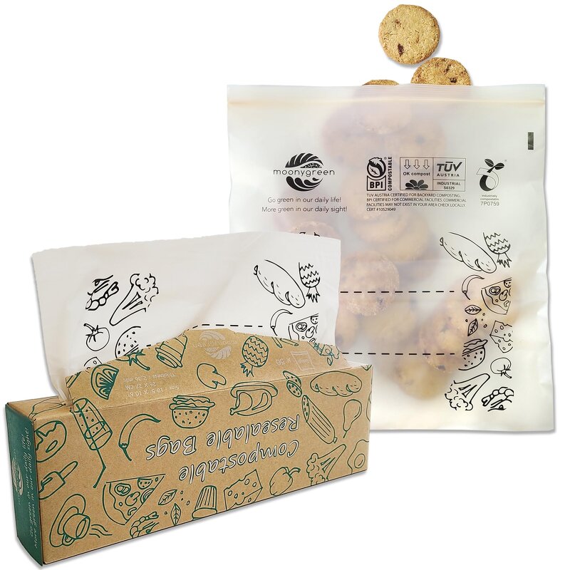 Biodegradable Ziplock Bag Manufacturer - YC Eco-Friendly Frosted Food-Safe Zip Seal Food Storage Custom Logo Matte Compostable