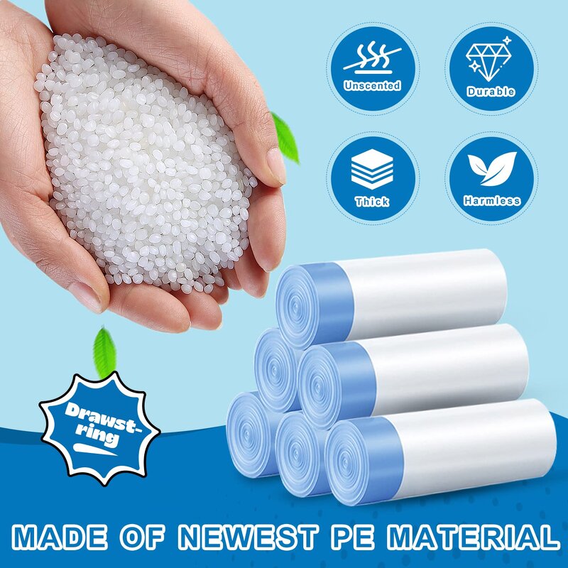 Plastic Trash Bags Manufacturer - YC Custom 4 Gallon Drawstring White Small Garbage Roll Unscented for Kitchen