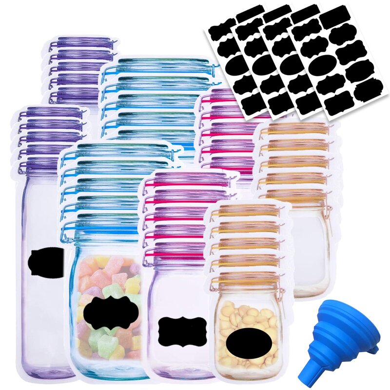 Mason Jar Zipper Bags Manufacturer - YC HOT Selling Clear Shaped Stand up Leakproof Food Packaging Saver