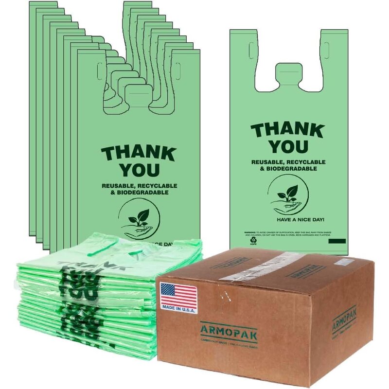Biodegradable Shopping Bag Manufacturer - YC Customized Logo T Shirt Supplier Packaging Plastic Carrier Compostable Die Cut