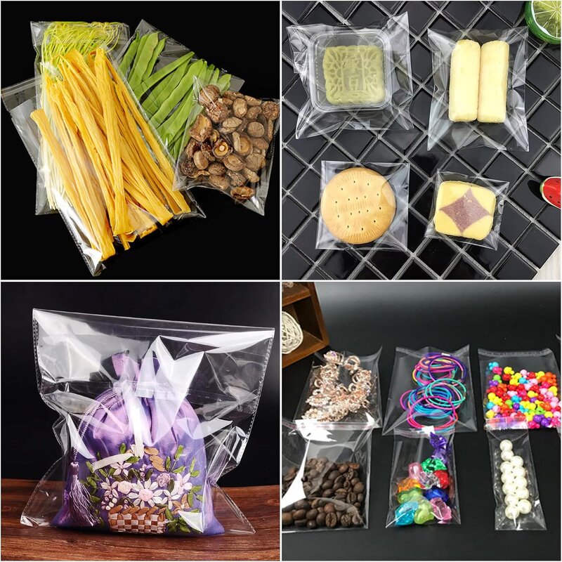 Transparent Plastic Self-Adhesive Bags Manufacturer - YC Large Storage Customized Clear Cellophane Clear Polybag Opp for Candy