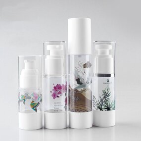 Airless Pump Bottle Manufacturer - YC Factory Custom Print Spray Pump Head 15-50ml Cosmetic Packaging Airless