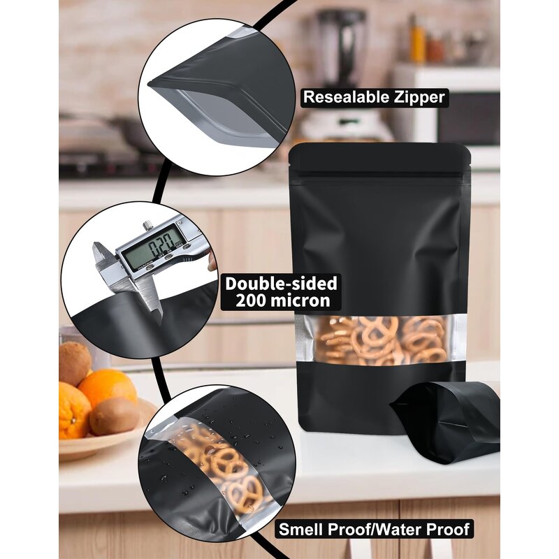 Compound Bags Manufacturer - YC Wholesale Hot Sale Plastic Packaging With Window Reusable Food Grade Stand Pouch Heat Seal Zipper