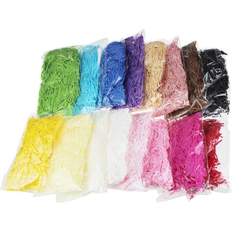 Raffia Shredded Paper Manufacturer - YC Top Selling Colorful 50-100g/bag Multicolor Fancy Christmas Decorative Tissue