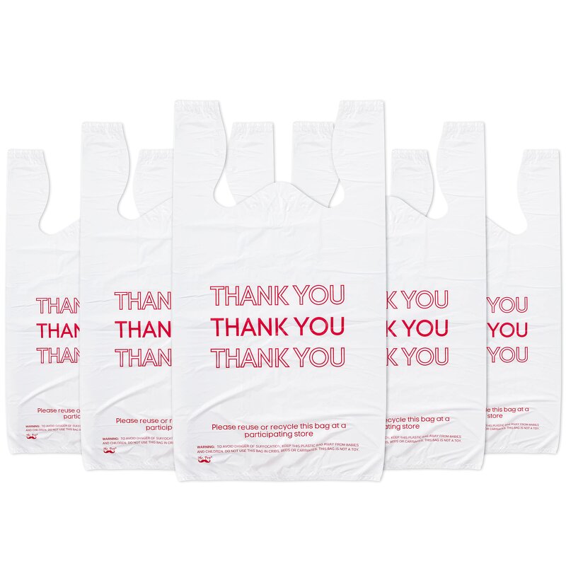 Plastic T Shirt Bags Manufacturer - YC Factory Bulk Thank You Vest Carrier Restaurant Retail Grocery Disposable Supermarket
