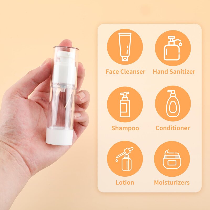 Airless Cosmetic Bottle Manufacturer - YC Luxury Transparent Spray Vacuum 50ML Plastic Clear Lotion Pump With Custom Logo