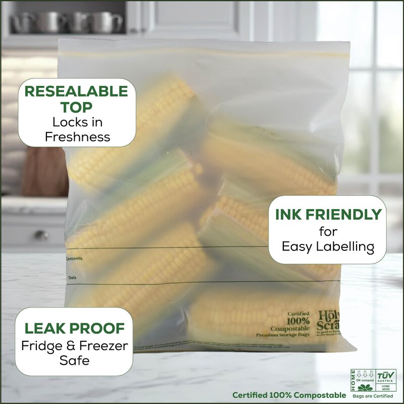 Biodegradable Ziplock Bag Manufacturer - YC Eco-Friendly Frosted Food-Safe Zip Seal Food Storage Custom Logo Matte Compostable