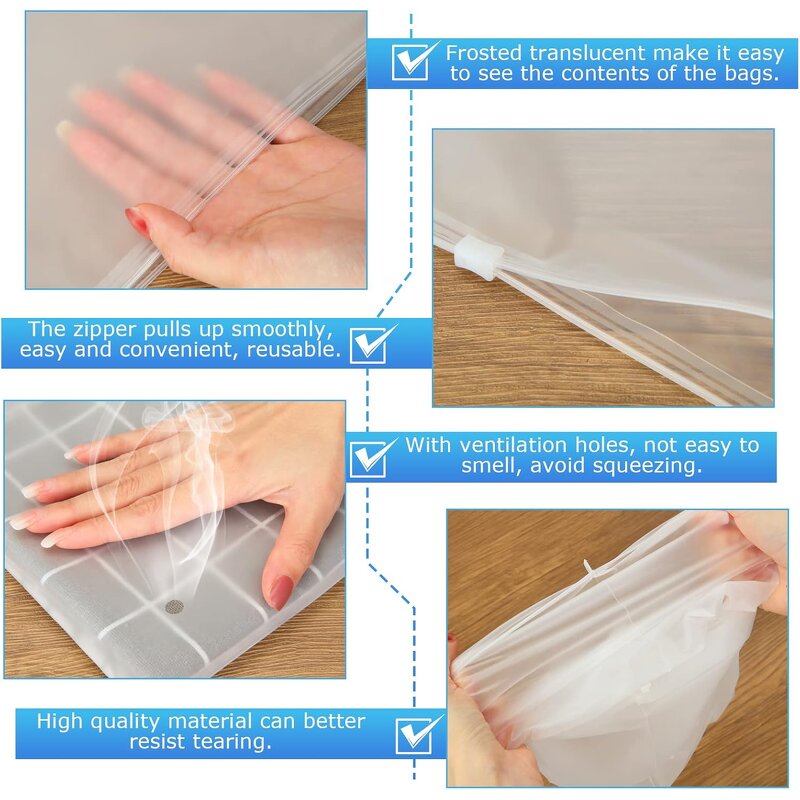 Frosted Zipper Lock Bag Manufacturer - YC Factory Custom Logo Matte Transparent Biodegradable PE Vinyl Plastic Packaging for Clothes