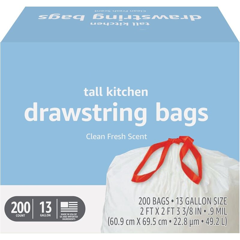 Recycle Plastic Trash Bag Manufacturer - YC Personnalisee Customized Logo LDPE HDPE 13 Gallon Tail Kitchen Drawstring Garbage Bags