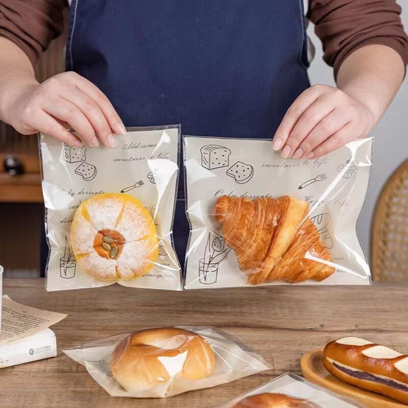 Transparent OPP Plastic Bag Manufacturer - YC Customized Logo with Self-Adhesive Zipper Reusable for Donuts Biscuits Bakery Packaging