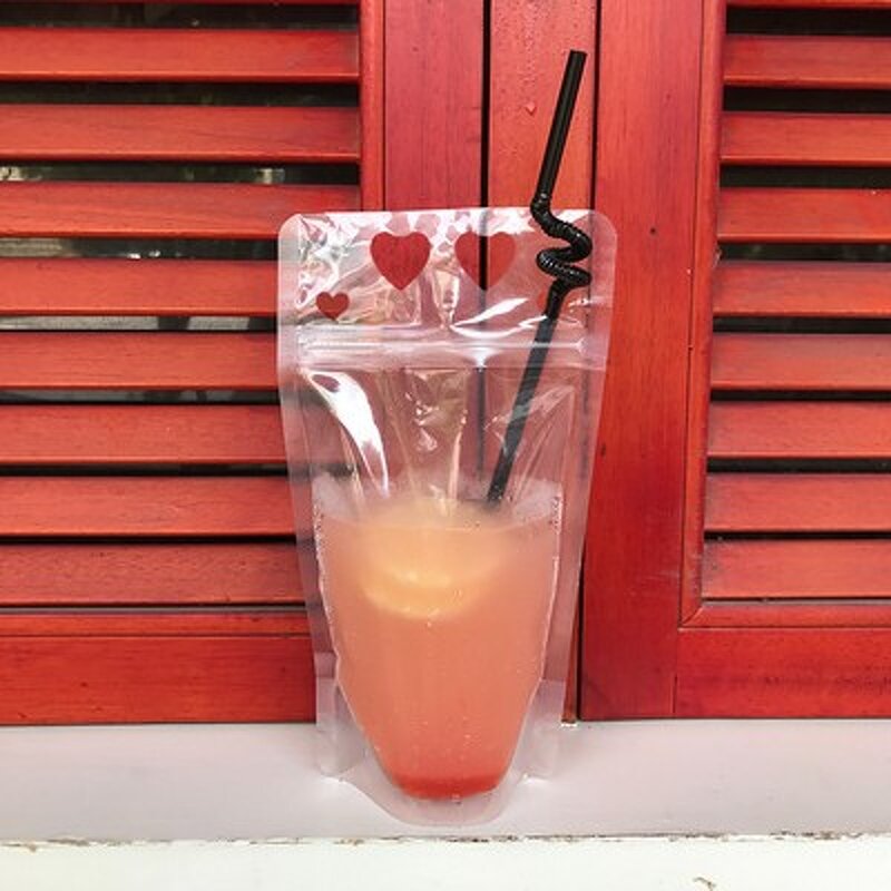Clear Drinking Bags Manufacturer - YC Custom Plastic with Straw Beverage Zipper Ziplock Frozen Juice for Cold & Hot Drink Packaging
