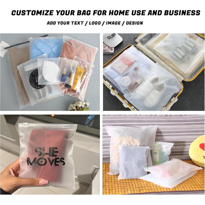Frosted Zipper Bag Manufacturer - YC Customized Own Brand Logo Plastic Sealing ZipLock Matte Printing Customer Logo Plastic
