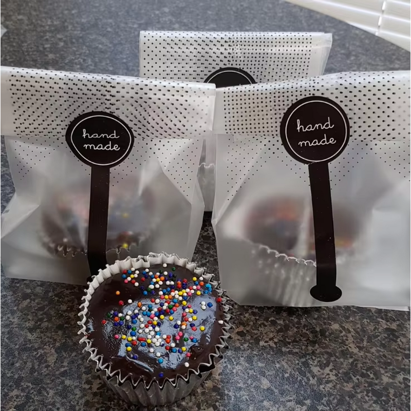 Cellophane Bags Manufacturer - YC Transparent Plastic With Hand Made Stickers for Cookie Cake Wrapping Bread Packaging Stand up