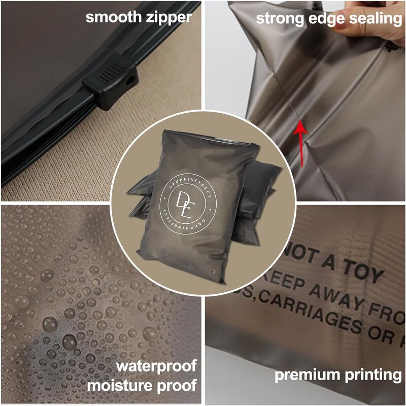Resealable Zip Lock Bags Manufacturer - YC Free Sample Customized Print Self Cloth Packaging Plastic Black Matte Frosted Slider