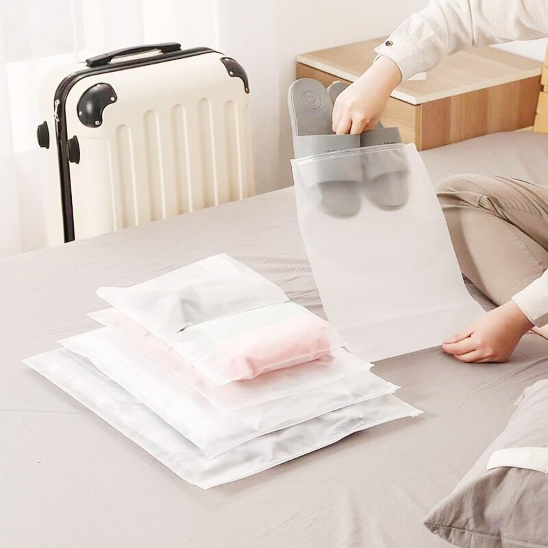 Frosted Zipper Bag Manufacturer - YC Free Sample Matte Plastic Custom Logo Transparent Zipper Poly With Zip Lock for Clothing Packaging