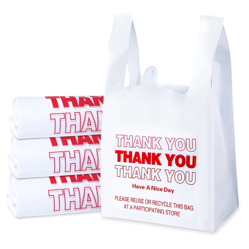 HDPE Shopping Bag Manufacturer - YC Wholesale Custom Size Thank You Heavy Duty Plastic Grocery Vest Handle T-Shirt With Logos