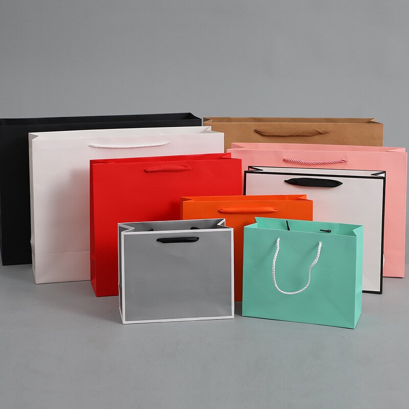 Paper Shopping Bag Manufacturer - YC Custom Logo Gift Clothing Cardboard With Ribbon Handles Boutique Luxury Recycled Packaging