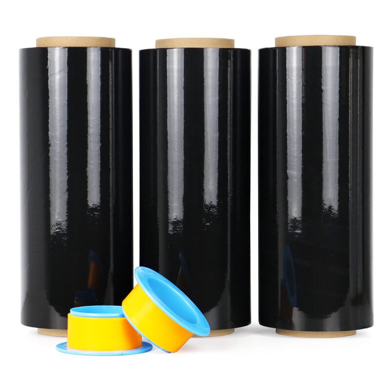 Stretch Film Manufacturer - YC Factory LDPE Customized Wrap Black Plastic Roll Packing Durable Pallet Wrap