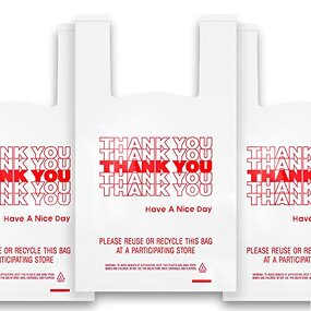 Biodegradable Shopping Bags Manufacturer - YC Factory Directly Printing Thank You White With Handles Carrier Plastic T-shirt