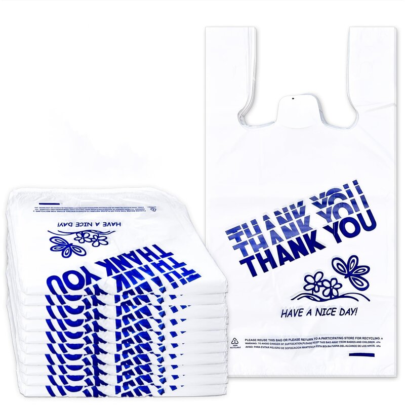 T Shirt Plastic Bags Manufacturer - YC Customized Thank You Grocery Biodegradable Shopping Take Away Vest Plastic
