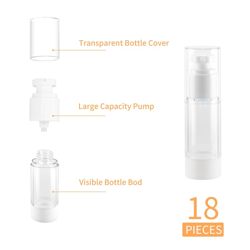 Airless Cosmetic Bottle Manufacturer - YC Luxury Transparent Spray Vacuum 50ML Plastic Clear Lotion Pump With Custom Logo