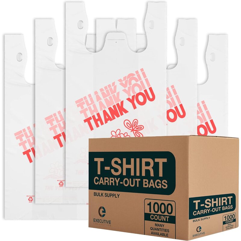 Transparent Plastic Bag Manufacturer - YC High Quality Shopping Disposable Vest Carrier Durable Handles Thank You T Shirt