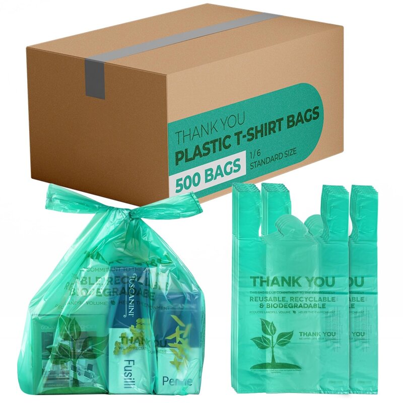 Biodegradable Shopping Bag Manufacturer - YC Customized Logo T Shirt Supplier Packaging Plastic Carrier Compostable Die Cut