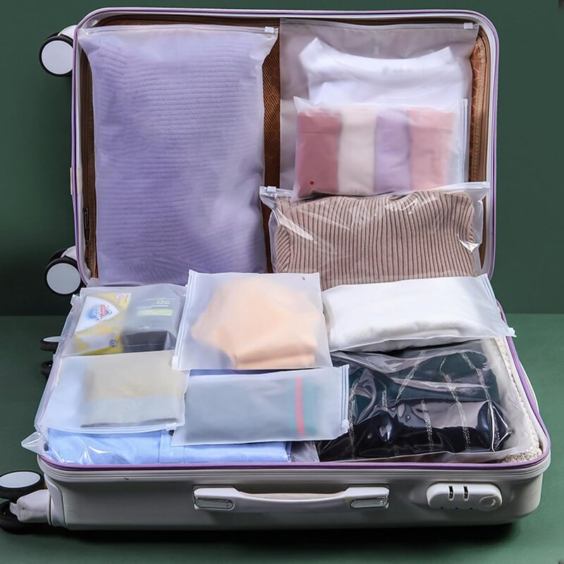 Biodegradable Zip Lock Bag Manufacturer - YC Bulk Customized Eco Friendly Matte Top Sealing Handle Clothing PE Frosted Zipper