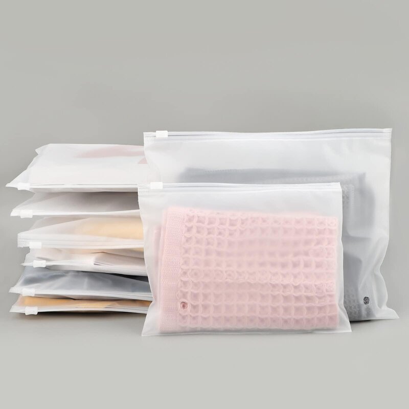 Clothing Ziplock Bags Manufacturer - YC Custom T Shirt Underwear Packaging Transparent Logo Water Proof Plastic Packing Zipper