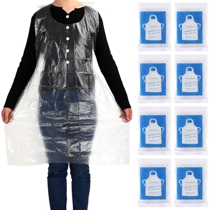 Plastic Apron Manufacturer - YC Cleaning Kitchen Transparent White Blue Black PE Sleeveless Stain-proof for Cleaning Use