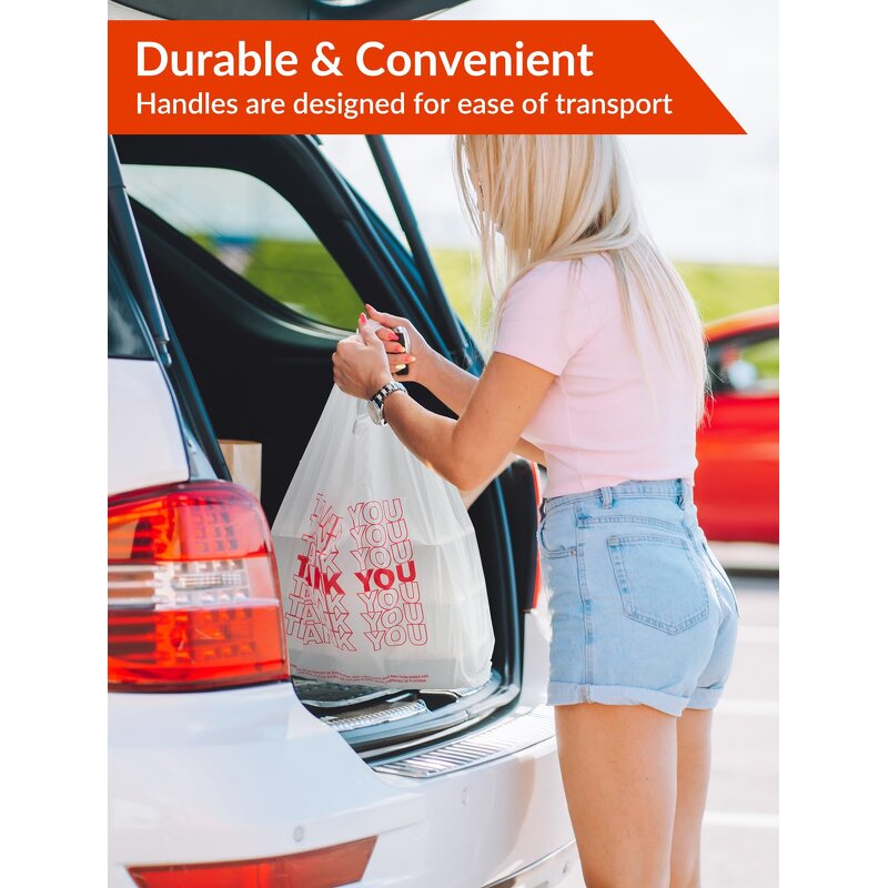 Biodegradable Shopping Bags Manufacturer - YC Factory Directly Printing Thank You White With Handles Carrier Plastic T-shirt